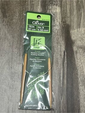 Clover Takumi Premium Bamboo Circular Knitting Needles 16 Inch Size 9 5.50mm